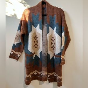 Geometric print cardigan